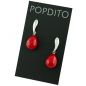 Preview: POPDITO Ohrstecker Zuchtperle Tropfen rot - groß 925 silber