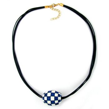 Collier, Olive, elfenbein-blau 50cm