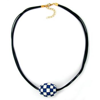 Collier, Olive, elfenbein-blau 50cm