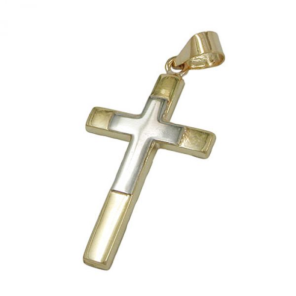 Anhänger, Kreuz bicolor, 9Kt GOLD