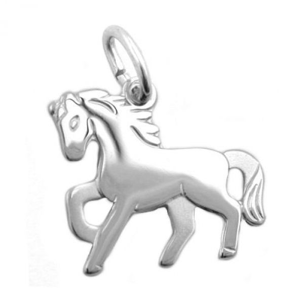 Anhänger, Pferd glänzend, Silber 925