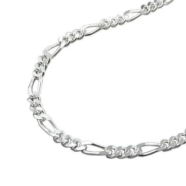 Collier Figaro 2x diamantiert Silber 925 60cm