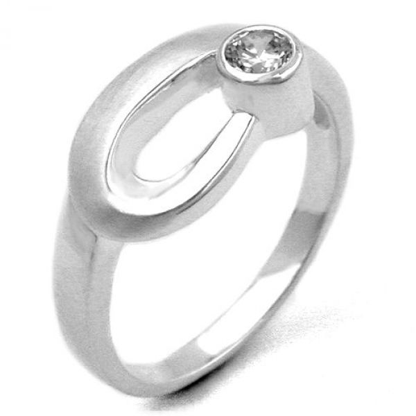 Ring, 9mm, Zirkonia gefasst, Silber 925