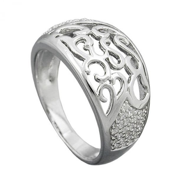 Ring in Silber mit Zirkonias, Silber 925