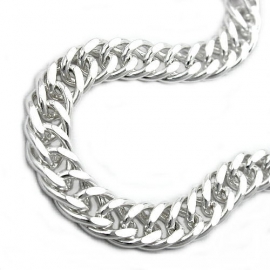 Collier, Doppelpanzer 2x diam Silber 925 42cm
